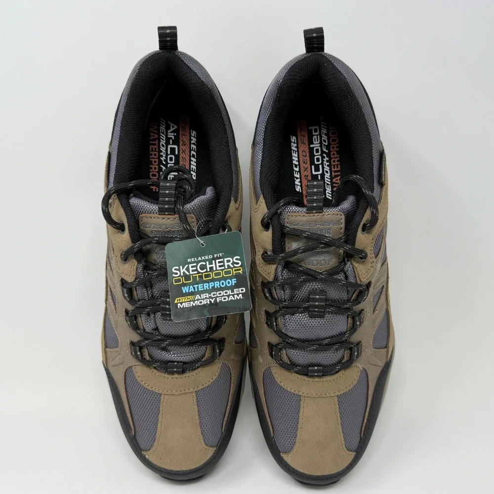 Skechers Waterproof Relaxed Fit Tan Selmen Enago Trail Shoes- Men's 13 Tan Black